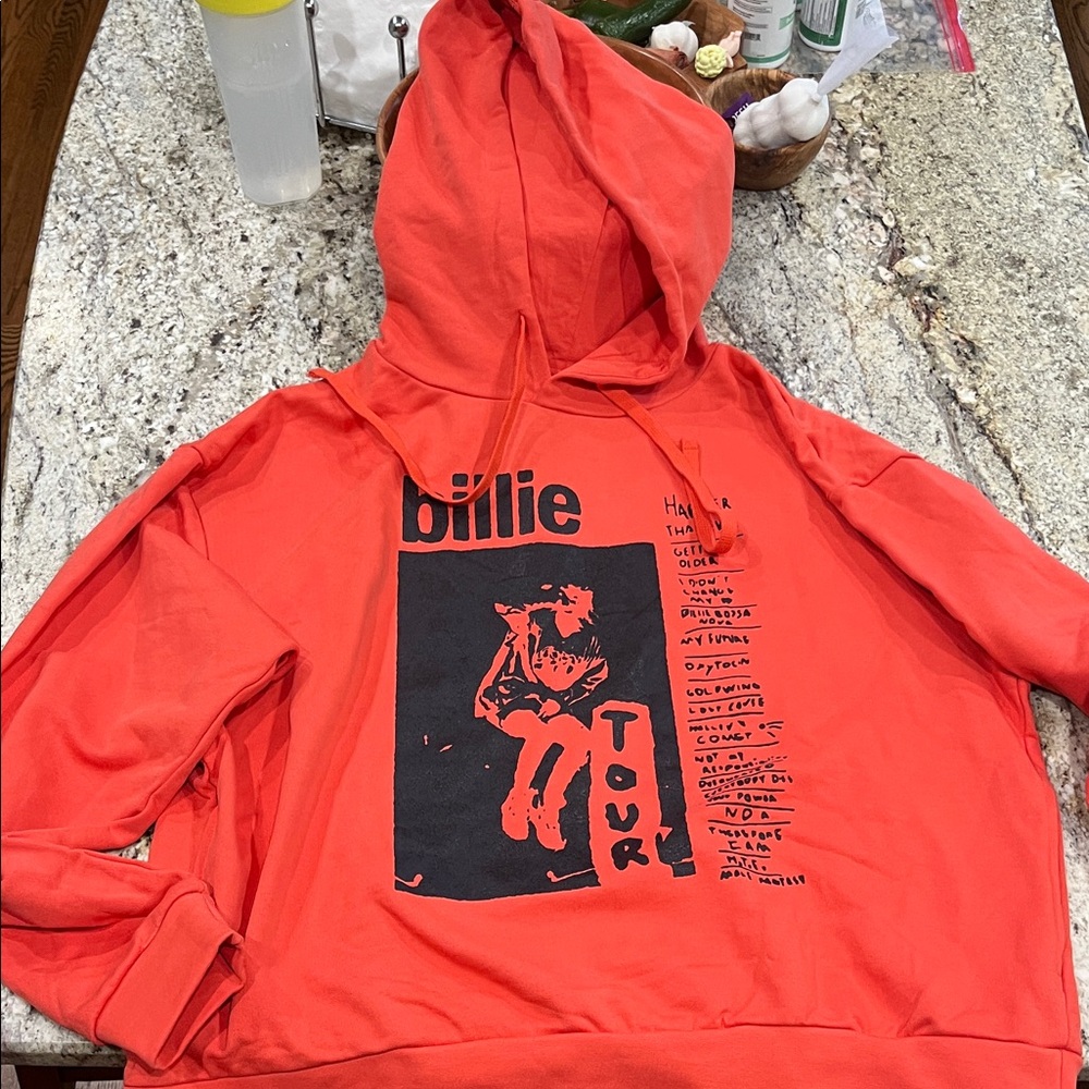 Billie Tour Graphic Hoodie - Red